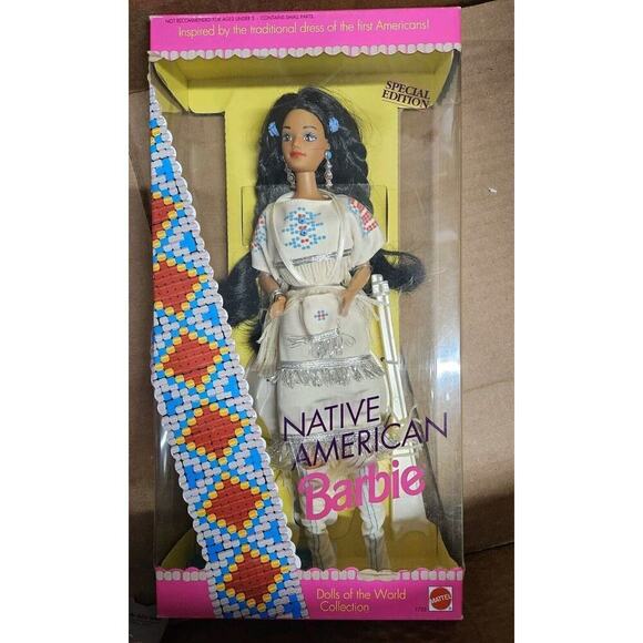 1992 Mattel Dolls Of The World Collection Native American Barbie 1753 NRFB - Picture 1 of 2